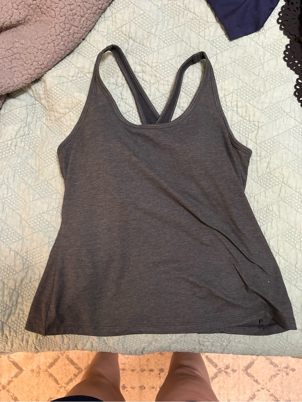 NWOT GAPfit Charcoal Gray cross back Tank Top